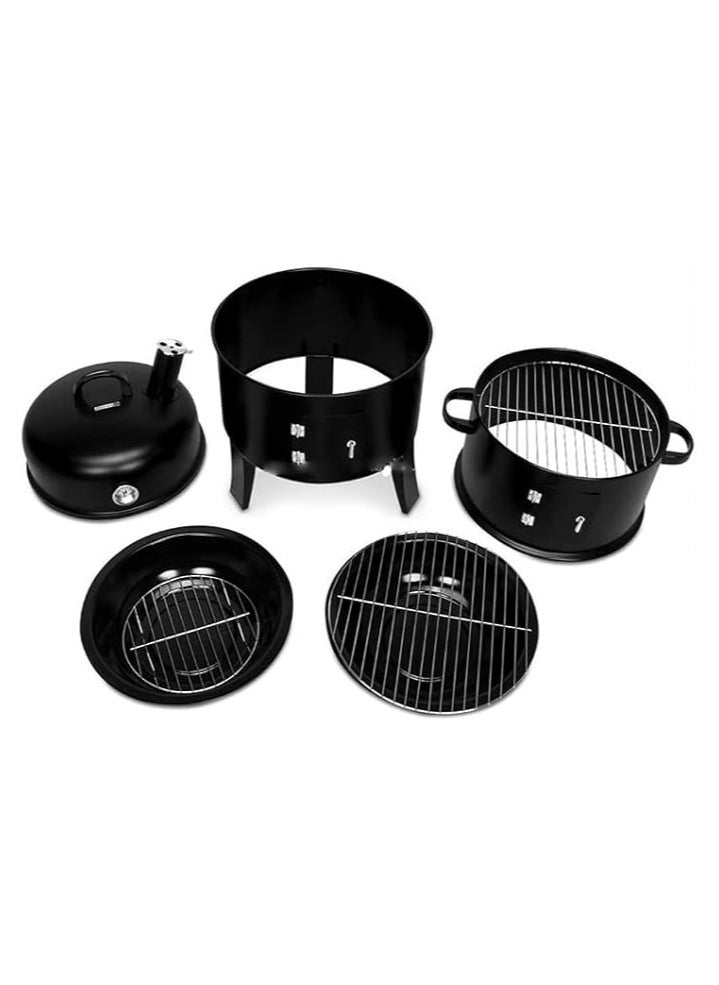 3-in-1 Charcoal Smoker and BBQ Grill with Thermometer Versatile Outdoor Barbecue for Camping Patio and Backyard Cooking - pzsku/Z252AFA87C6641A3AAE8DZ/45/_/1735563442/c84af0ab-5f0f-4641-a336-c7d51f44ff71
