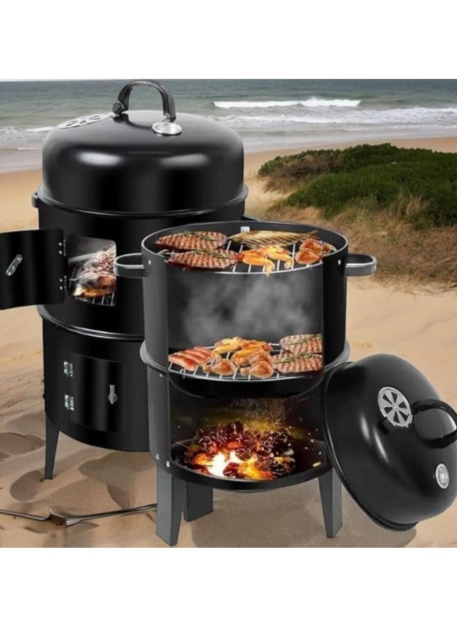 3-in-1 Charcoal Smoker and BBQ Grill with Thermometer Versatile Outdoor Barbecue for Camping Patio and Backyard Cooking - pzsku/Z252AFA87C6641A3AAE8DZ/45/_/1735563619/8d046418-79a9-41b3-9c98-d8944f6cd1e9