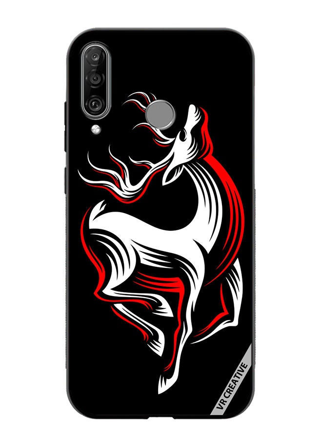 VR CREATIVE Protective Case Cover For Huawei P30 Lite Deer On A Black Design Multicolour - Image 1