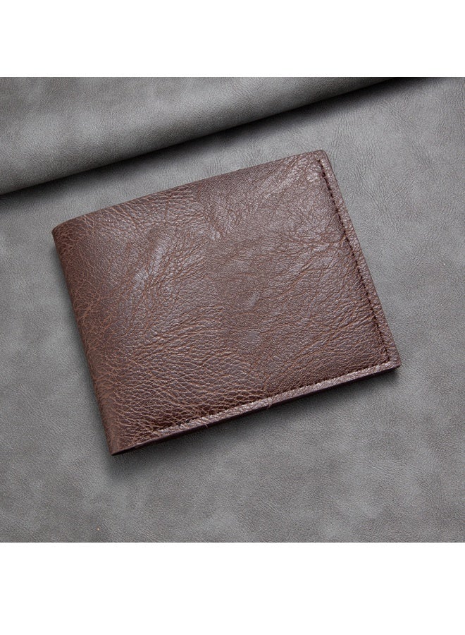 Men's Wallet Multi-function Card Wallet Coin Purse Dark Brown Shorts