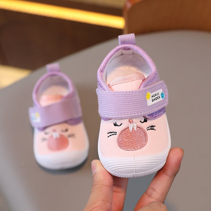 Breathable Anti-Slip Toddler Soft-Soled Walking Shoes Pink A- 66 cartoon shoes a
