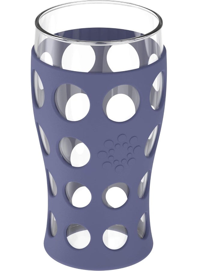 Lifefactory 20-Ounce BPA-Free Indoor/Outdoor Protective Silicone Sleeve Beverage Glass, 2-Pack, Dusty Purple - Image 4