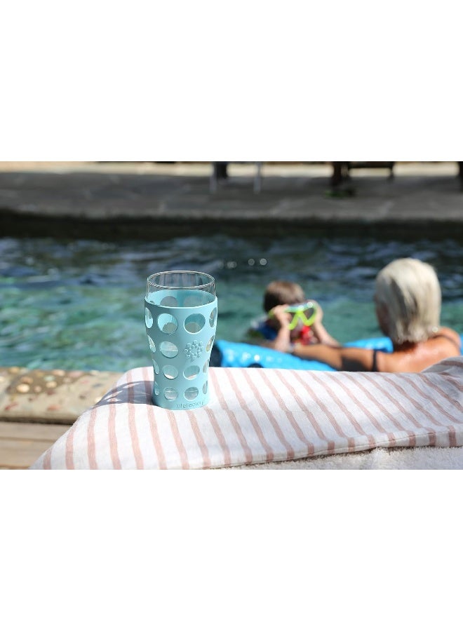 Lifefactory 20-Ounce BPA-Free Indoor/Outdoor Protective Silicone Sleeve Beverage Glass, 2-Pack, Dusty Purple - Image 5