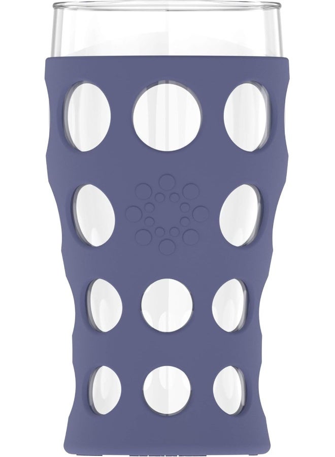 Lifefactory 20-Ounce BPA-Free Indoor/Outdoor Protective Silicone Sleeve Beverage Glass, 2-Pack, Dusty Purple - Image 3