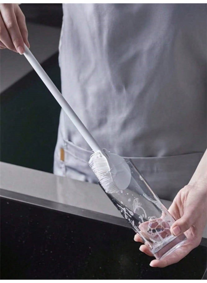 ميدي 1pc Long Handle Silicone Cup Brush, Flexible 360° No Dead Angle Cleaning Brush, Food-Grade Silicone Bottle & Tumbler Cleaner, Multi-Functional Stain Remover for Cup Bottom & Wall, Durable Kitchen Tool for Easy Cleaning - Image 3