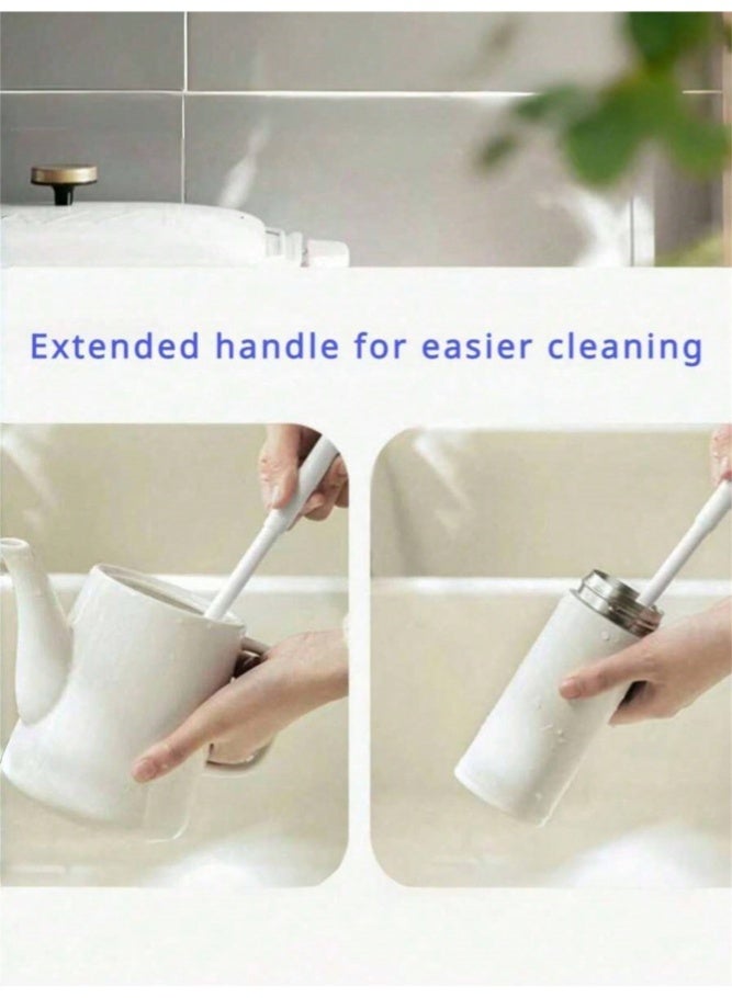 ميدي 1pc Long Handle Silicone Cup Brush, Flexible 360° No Dead Angle Cleaning Brush, Food-Grade Silicone Bottle & Tumbler Cleaner, Multi-Functional Stain Remover for Cup Bottom & Wall, Durable Kitchen Tool for Easy Cleaning - Image 4
