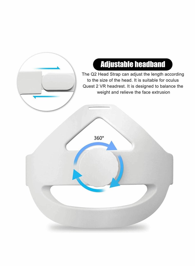 Head Strap Compatible for Oculus Quest 2, Replacement for Elite Strap, Adjustable Comfortable Strap with Head Cushion, Reduce Pressure for Quest 2 Headset (White) - Image 3