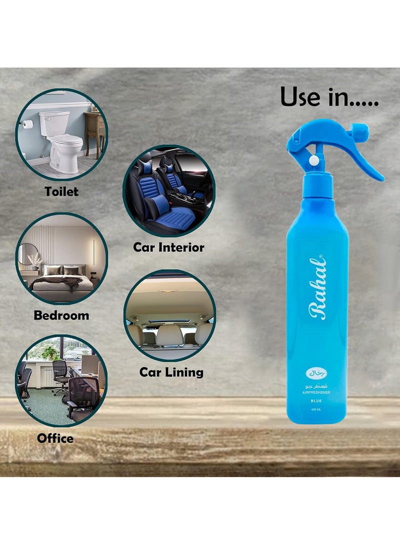 Rahal Combo - Buy 3PC Rahal Air Freshener Spray For Car Home Office 400ml Long Duration  Freshener Blue Color - Image 4