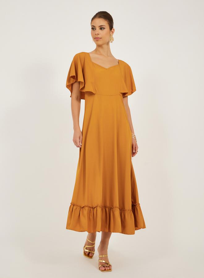Styli Ruffled Shoulder Midi Dress - Image 1