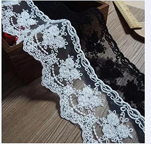 Sourcemall Lace Trim Ribbon, Delicate Crown Ribbon for Crafts Sewing and Bridal Wedding Dress Applique Decorations, 3.3inch Width 5 Yards/Lot (White) - Image 5
