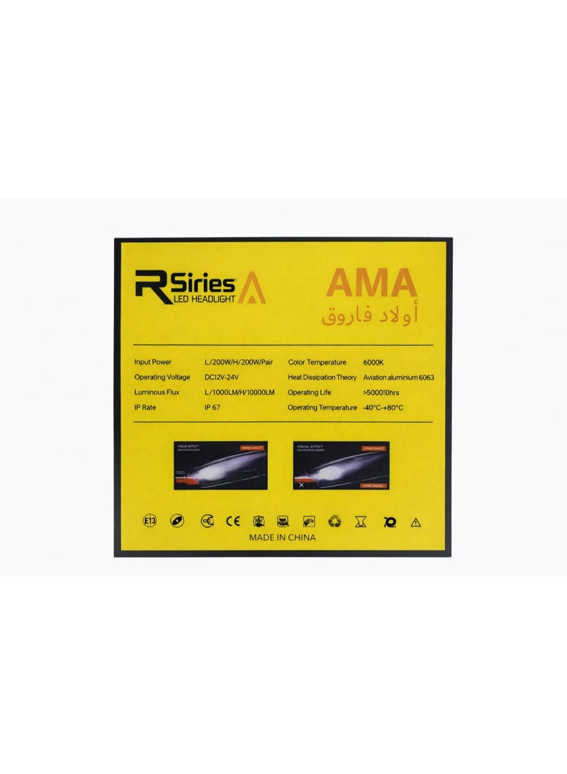 Ama R100 H7 LED Car Headlight Kit, Maximum Brightness 6000k - Image 4