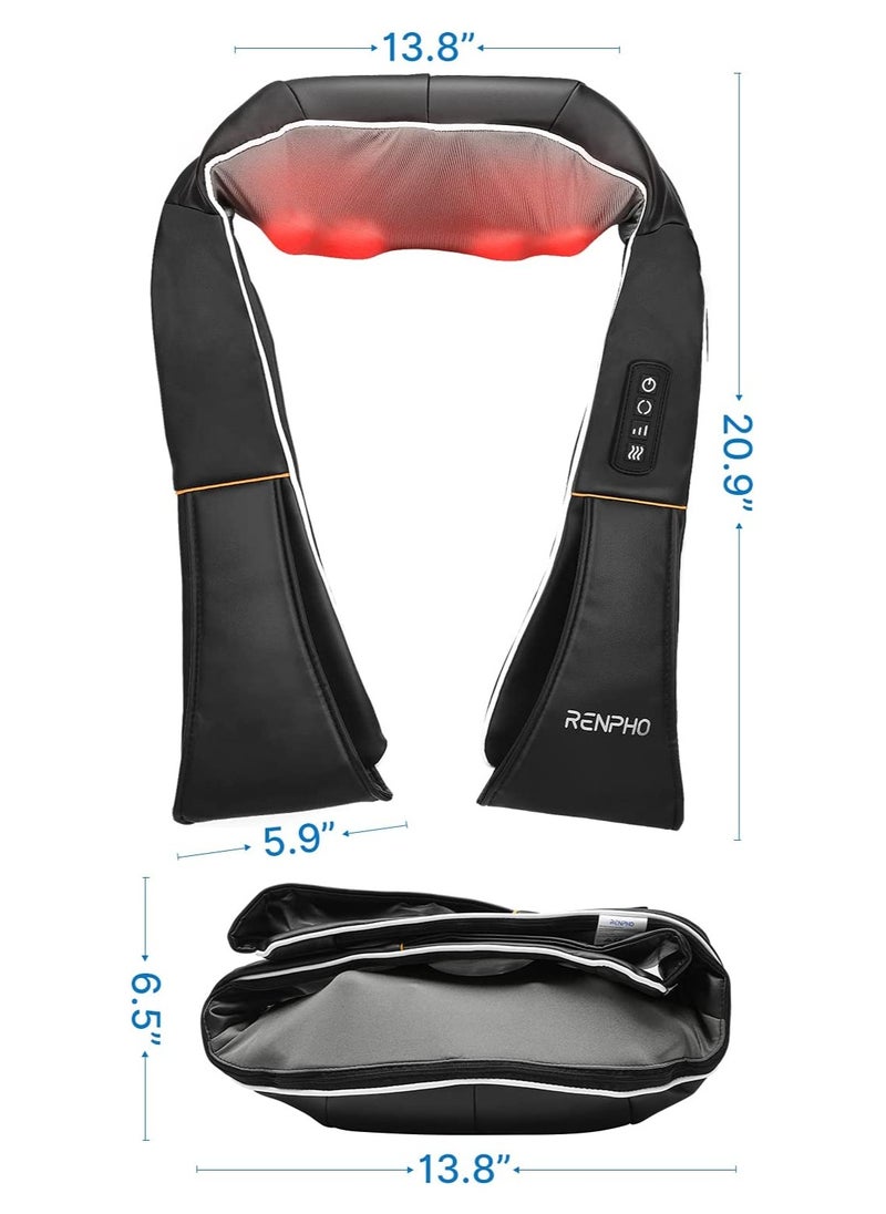 RENPHO - Heated Shiatsu Neck And Shoulder Back Massager, Electric Vibration Deep Tissue 3D Kneading - Image 1
