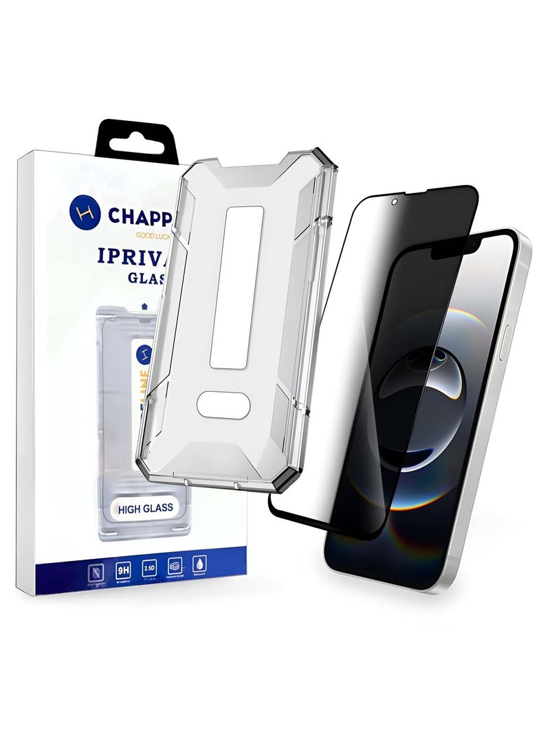 CHAPPELINE Apple iPhone 16e 5G 2025 Next Generation A++ Quality Privacy Glass Screen Protector with Auto Alignment Easy Installation Frame/Applicator, Bubble Free, Tempered Glass HD Clear, Anti-Scratch, Anti-Spy Flim, Anti-Fingerprint - Clear/Black - Image 1