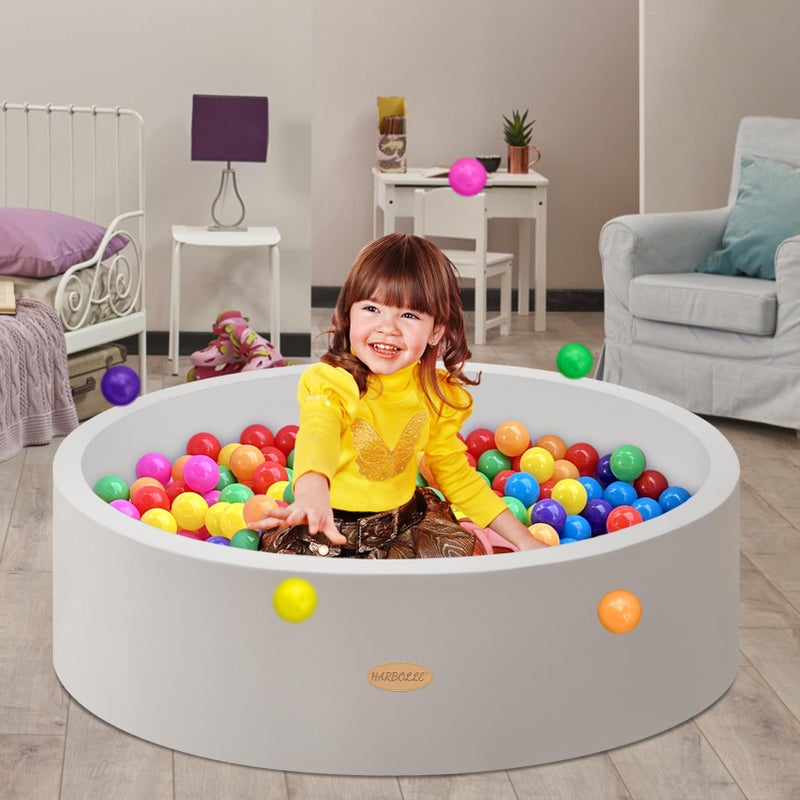 HARBOLLE Baby Ball Pit 472 Soft Round Memory Foam Ball Pits NOT Included Balls Indoor Outdoor Playpen for Babies Toddlers Kids Great Gift for Girls Boys Gray - Image 3