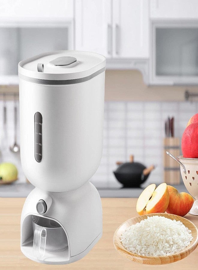 VBM Food Dispenser, Rice Bucket Grain Storage Box Container Kitchen Food Household Upgrade Rice Dispenser Transparent Metering Cylinder with Lid Automatic Rice Storage Tank (grey rice dispenser) - Image 3