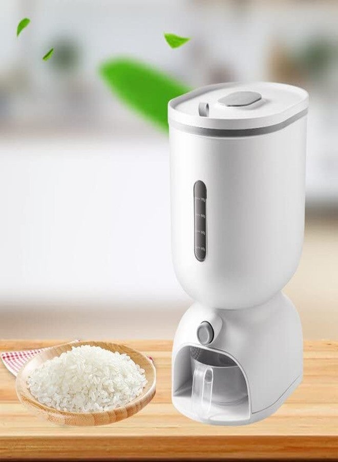 VBM Food Dispenser, Rice Bucket Grain Storage Box Container Kitchen Food Household Upgrade Rice Dispenser Transparent Metering Cylinder with Lid Automatic Rice Storage Tank (grey rice dispenser) - Image 2