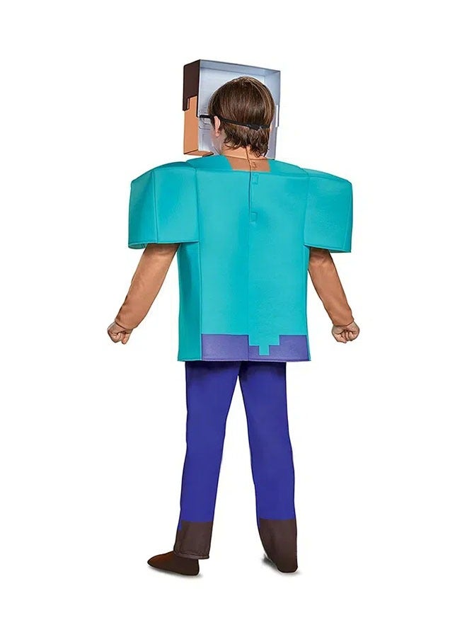 general Minecraft children's cos costume Steve stage game show costume mask + fake two-piece top + pants - Image 2