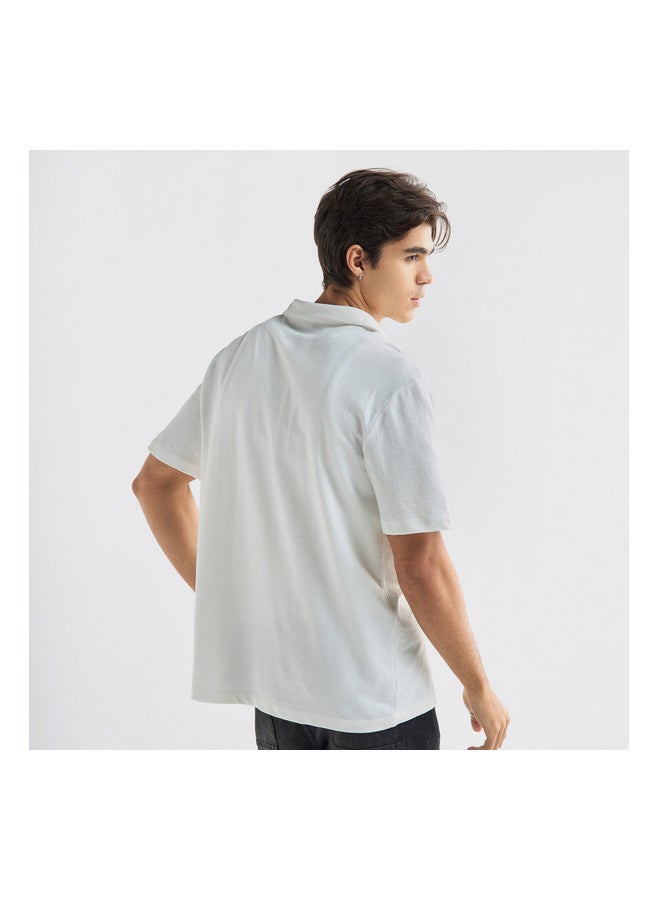 FAV Regular Fit Textured Camp Collar Shirt  - Image 2
