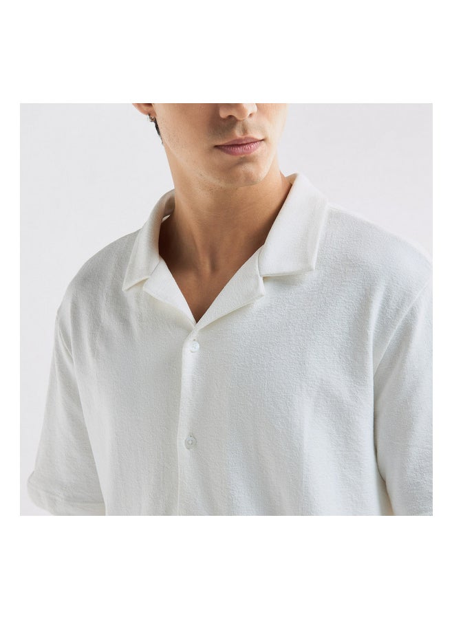 FAV Regular Fit Textured Camp Collar Shirt  - Image 3