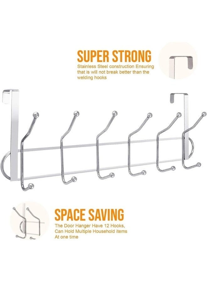 Door Hanger for Cloth Hanging Over The Door Hook with 12 Portable Hooks Heavy Duty Cloth Hanger Rack for Hanging Clothes (12 Hooks Hanger) - Image 4