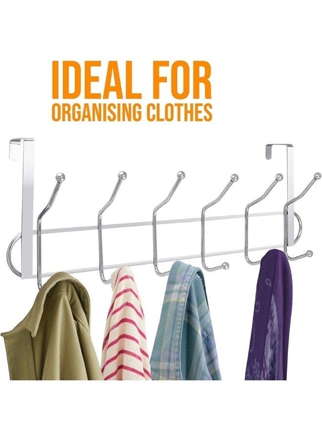 Door Hanger for Cloth Hanging Over The Door Hook with 12 Portable Hooks Heavy Duty Cloth Hanger Rack for Hanging Clothes (12 Hooks Hanger) - Image 5