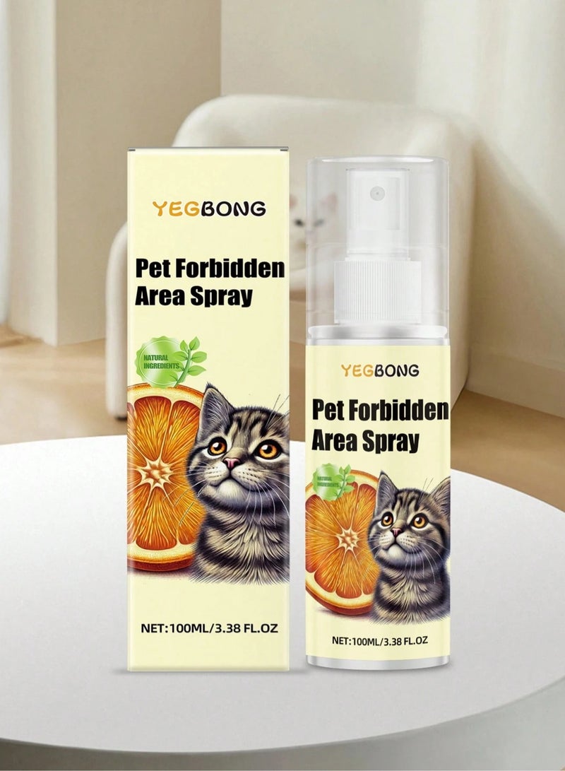 YEGBONG Cat Keep Off Spray, To Keep Cats Away From Furniture And Specific Places, Safe for Cats & Furniture, 100 ml Bottle