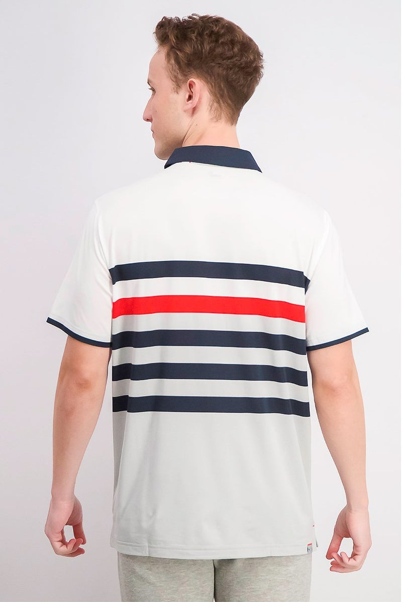 PUMA قميص بولو قصير الأكمام للرجال، أبيض مدمج - Image 2