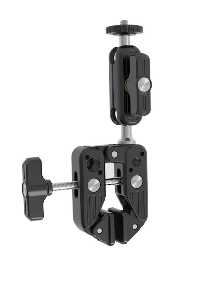 جيه ماري حامل تثبيت فائق لكاميرات الحركة، DSLR MS-90، حامل ثلاثي القوائم، ميكروفون وحامل إضاءة، حامل من سبائك الألومنيوم مع دوران 360 درجة، فتحات براغي 1/4 و3/8، نطاق تثبيت واسع 14 - 56 مم - Image 1