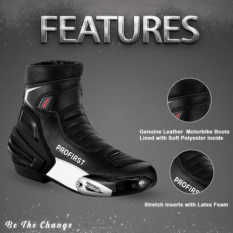 PROFIRST Waterproof Motorbike Boots - Armoured Short Ankle Shoes for Racing and Touring - Image 3