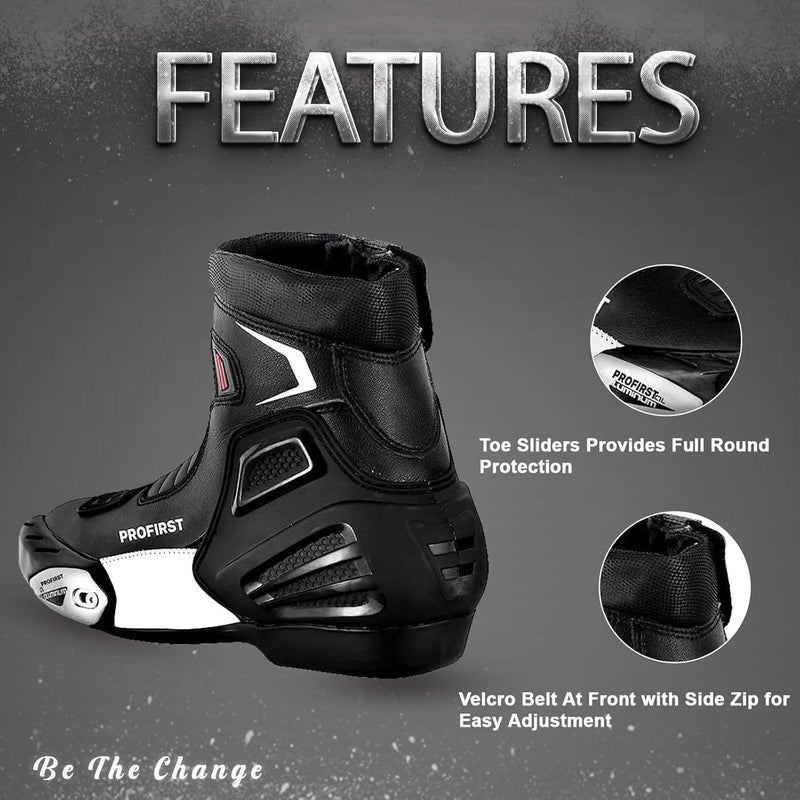 PROFIRST Waterproof Motorbike Boots - Armoured Short Ankle Shoes for Racing and Touring - Image 4