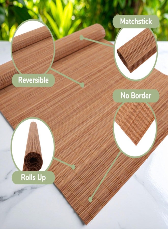 BambooMN Matchstick Placemats - 18" x 13" - Skinny Brown - 4 Mats - Image 4