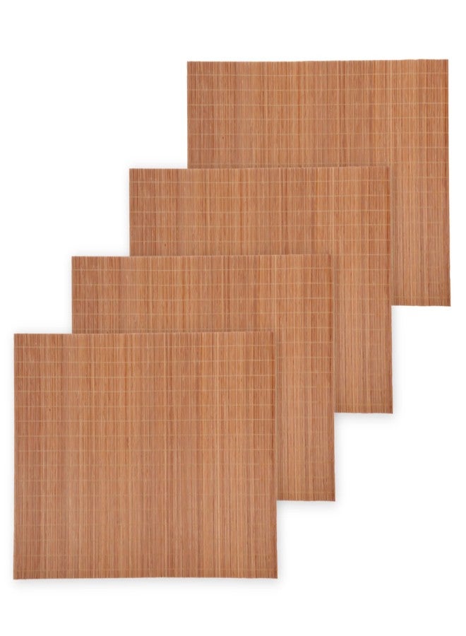 BambooMN Matchstick Placemats - 18" x 13" - Skinny Brown - 4 Mats - Image 1