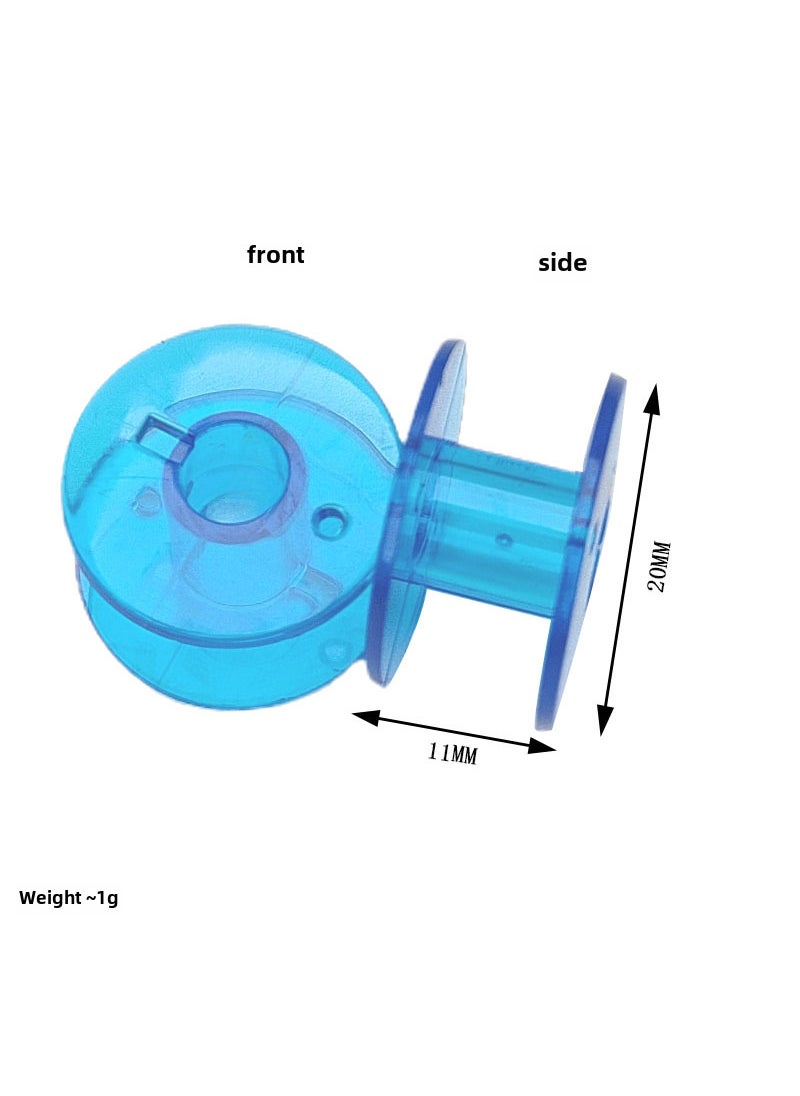 Generic Multi-purpose 2518p Transparent Bobbin Sewing Spools Blue 