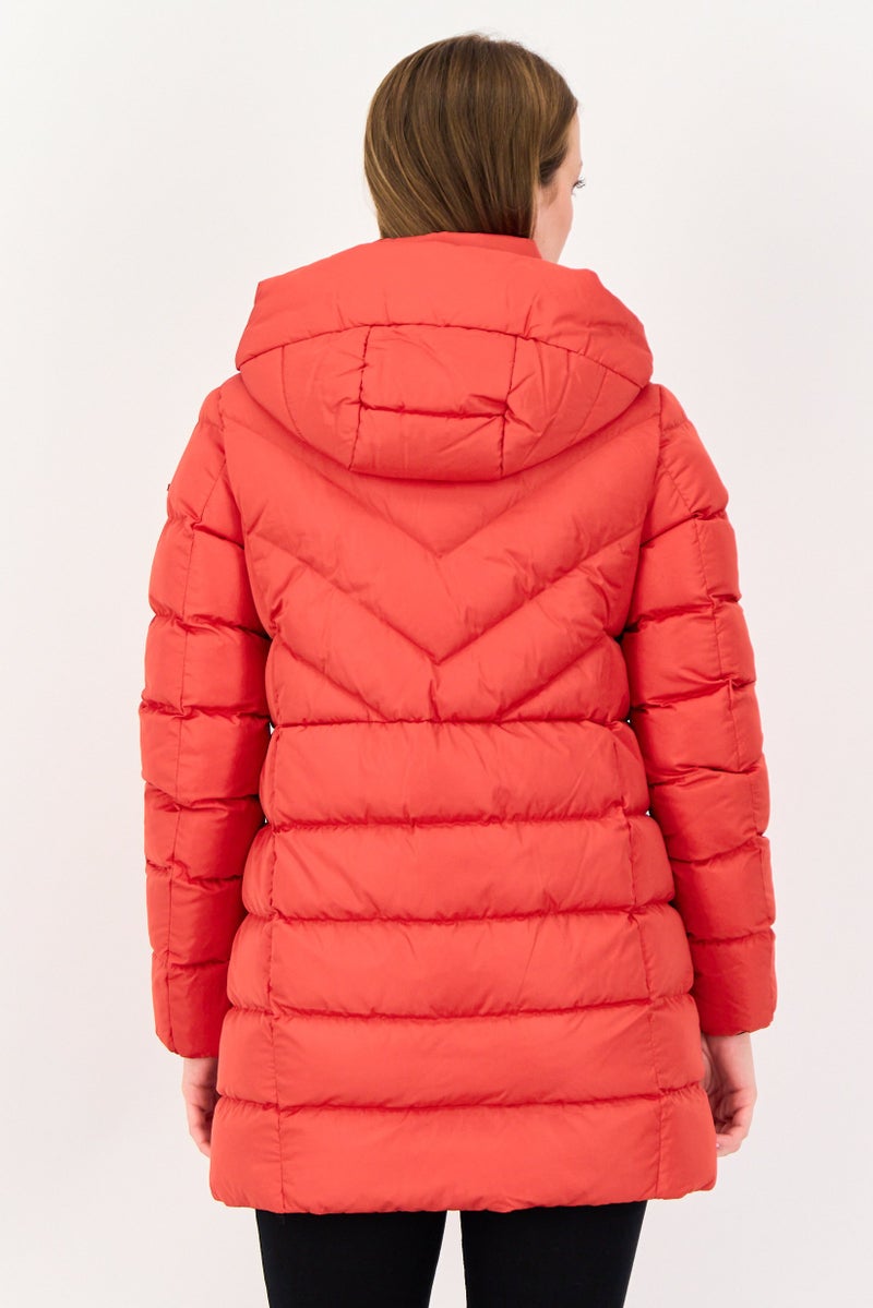 GEOX Women Quilted Puffer Jacket, Red - Image 3