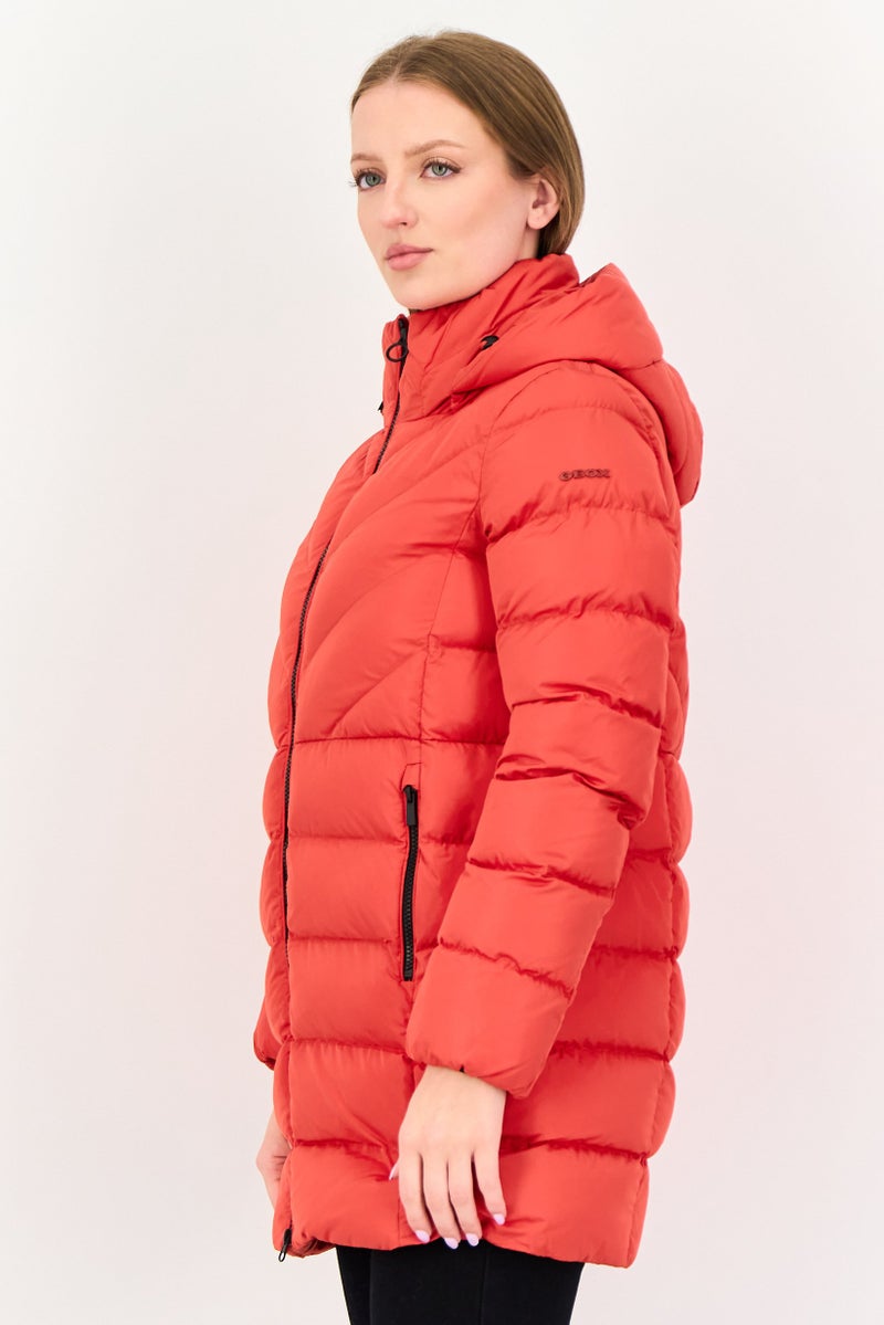 GEOX Women Quilted Puffer Jacket, Red - Image 2