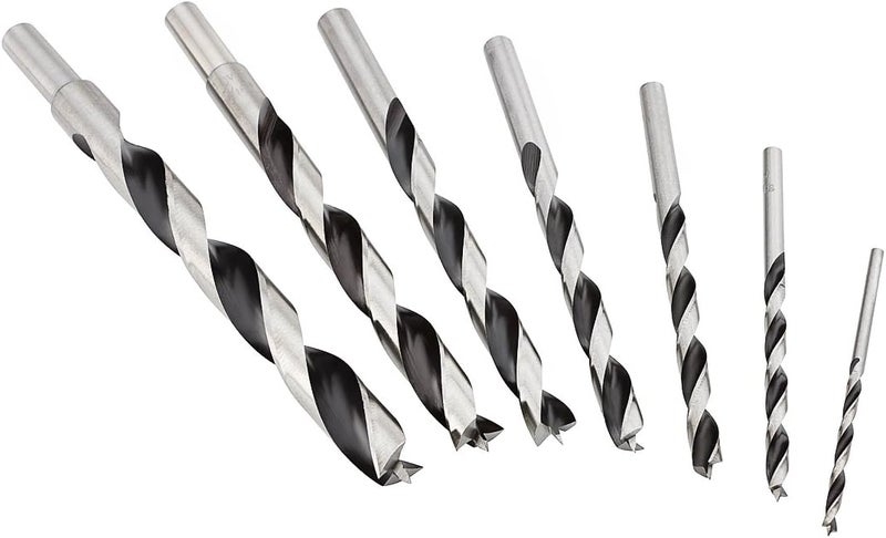 Fisch - 1200318 FSF-320791 Chrome Vanadium Brad Point Drill Bit Set, 7 Pcs. Set Includes 1/8 inch - 1/2 inch - in Blister Pack - Image 1