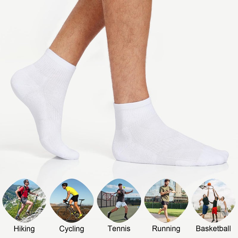Lapulas 6 Pack Men's Ankle Socks Cotton Cushioned Athletic Running Socks for Women - Image 5