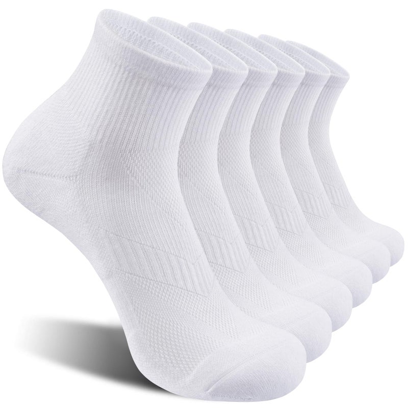Lapulas 6 Pack Men's Ankle Socks Cotton Cushioned Athletic Running Socks for Women - Image 1