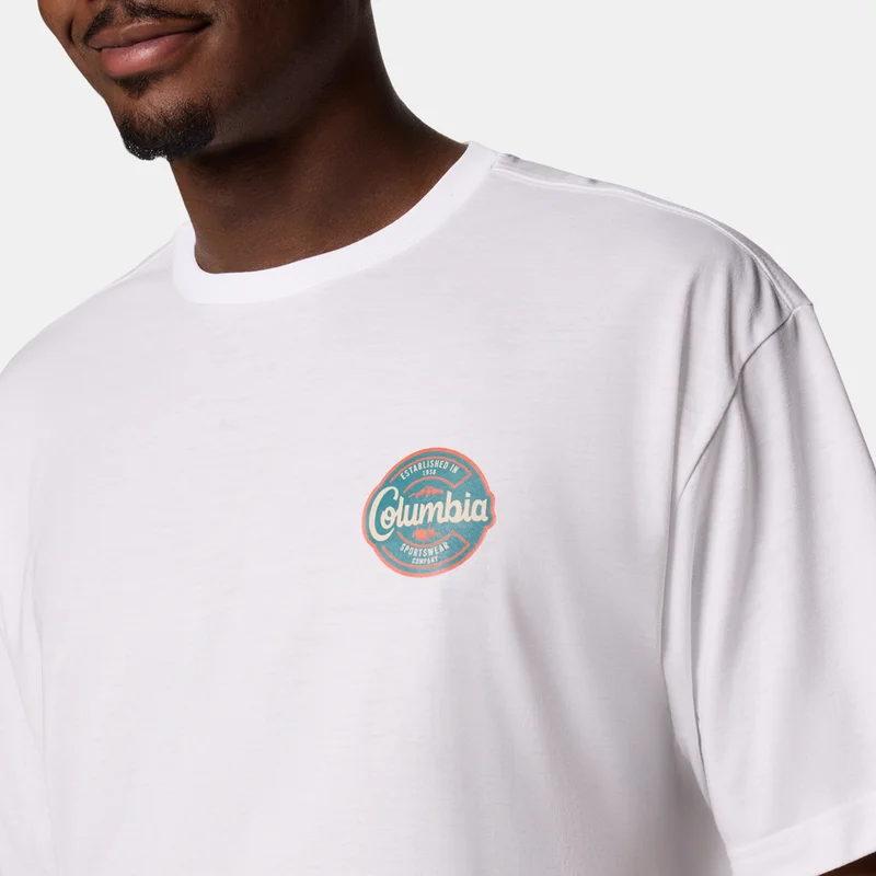 Columbia White Men's Cedar Trail Graphic T-Shirt for Men | Best Price UAE