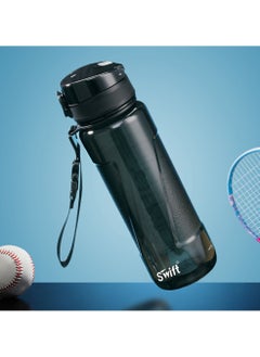 Swift 1L Sport Water Bottle with Lid Rope Portable Leakproof Outdoor Bicycle Shaker Fruit Tea Infuse Drink Space Cups For Water Plastic BPA Free, 1000ml Black  - Image 3
