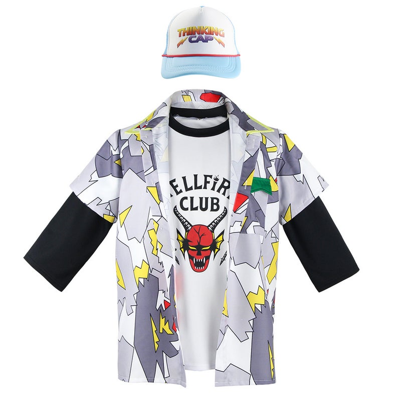 Stranger Things 4cos suit Stranger Things S4 Hellfire Club T-shirt up to the fourth season spot Stranger Things Short Sleeve XXL - Image 4