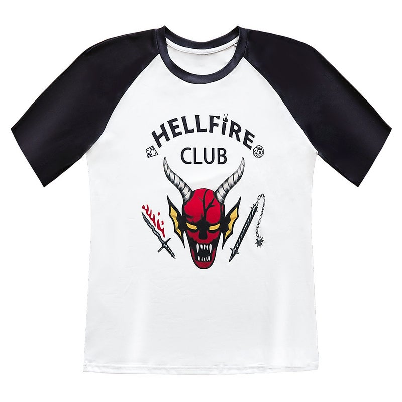 Stranger Things 4cos suit Stranger Things S4 Hellfire Club T-shirt up to the fourth season spot Stranger Things Short Sleeve XXL - Image 1