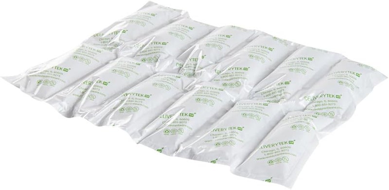 Restaurantware Delivery Tek 15.4 x 11.4 Inch Ice Sheets 100 Durable Cold Packs - Easy-To-Use Design Leakproof Plastic Shipping Ice Packs Reusable For Frozen Meat Vegetables or Beverages