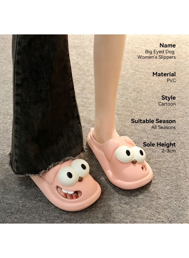 Lightweight ladies' slippers, made of PVC, soft and comfortable, pink - Image 3