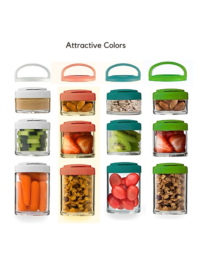 VIO Plastic Stackable Reusable Food Storage Containers with Lids Small Fresh Keeping Box for Fruits Vegetables Salads Finger Foods Nuts Seeds Dry Fruit Snacks Pickle Dips Salad Dressing Yogurt Baby Food Purees Meal Prep Containers for Kids Adults School Work Office Travel Gym Workout Portable Containers with Twist and Lock System for Snacks Formula Protein Powder BPA Free Airtight Leakproof Portion Control Jars Containers in 3 Sizes 100ML 200ML 300ML  - Image 2