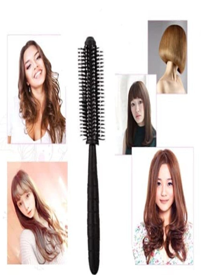 E-DUNIA® 1 Pcs Of Round HairBrush Comb with Nylon Bristles for Women/Men/Kids Detangling & Massaging, Anti Static, Best for All Hair Types Wet & Dry Daily Use with 12 Pcs Of Long Hair Clip[Pack Of 13] - Image 2