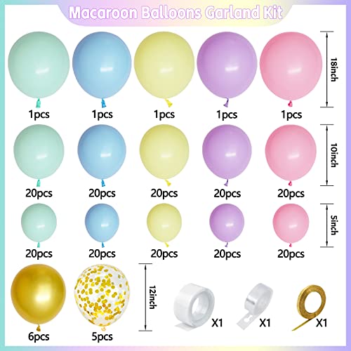 ZBYDNG 216Pcs Pastel Rainbow Balloon Garland Kit Latex Colorful Party Balloons Arch Kit for Birthday Baby Shower Wedding Engagement Anniversary Christmas Party Decorations - Image 5