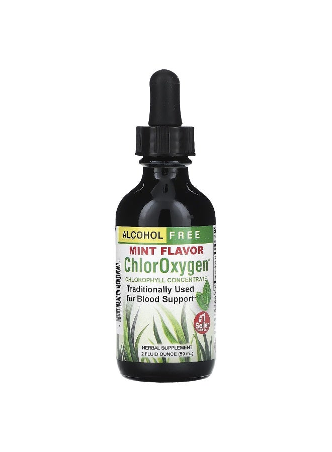 Herbs Etc., ChlorOxygen®, Chlorophyll Concentrate, Alcohol Free, Mint, 50 mg, 2 fl oz (59 ml) (Packaging may vary) - Image 1