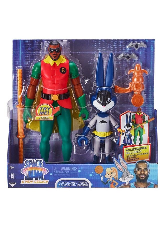 Oonies - Moose Toys Space Jam: A New Legacy Dynamic Duo 12" Lebron James (Robin) & 9" Bugs Bunny (Batman) Multicolor (14647) - Image 1