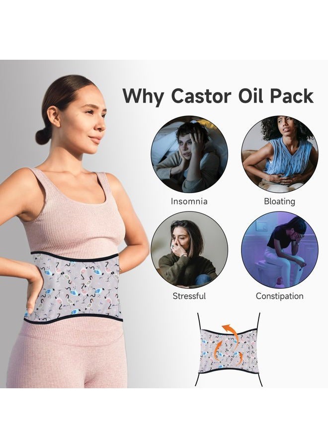 Langsprit Castor Oil Pack Castor Oil Pack Wrap, Organic Castor Oil Packs for Liver Detox, Inflammation, Reusable Castor Oil Pack Compress Castor Oil Packs kit L - Image 4